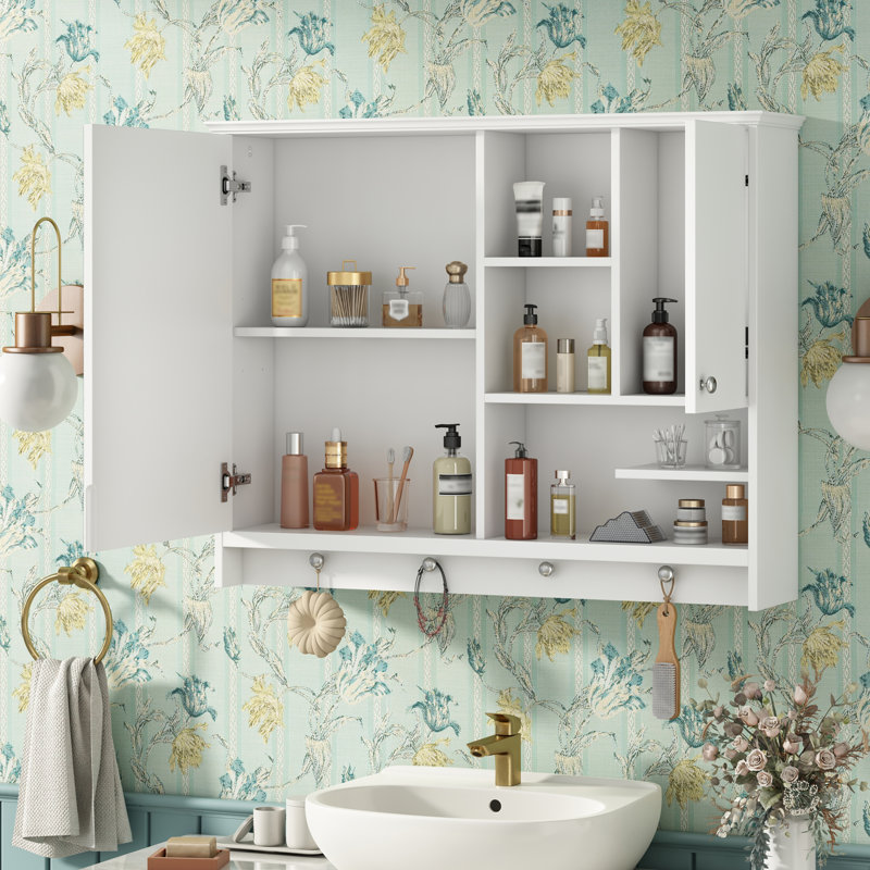 Armoire à pharmacie murale de 36 po x l 28 po, armoire de salle de bain murale avec porte miroir et tablette réglable pour salle de bain
