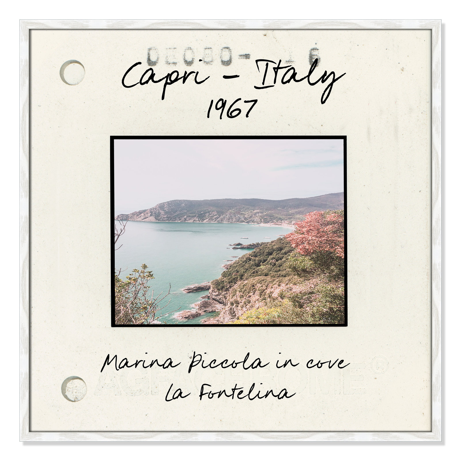 Ritona "Capri, Italy - Marina Piccola" Print, White Single Picture Framed Paper, 32" H x 32" W x 0.75" D