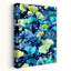 Bleu, jaune, ginkgo, feuilles, abstrait, nature organique moderne, paysage, art mural-129143120