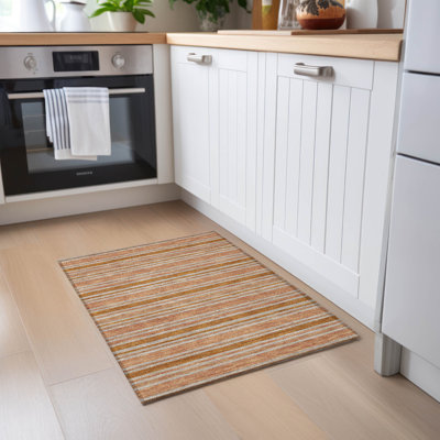 Kinslee Washable Striped Indoor / Outdoor Rug