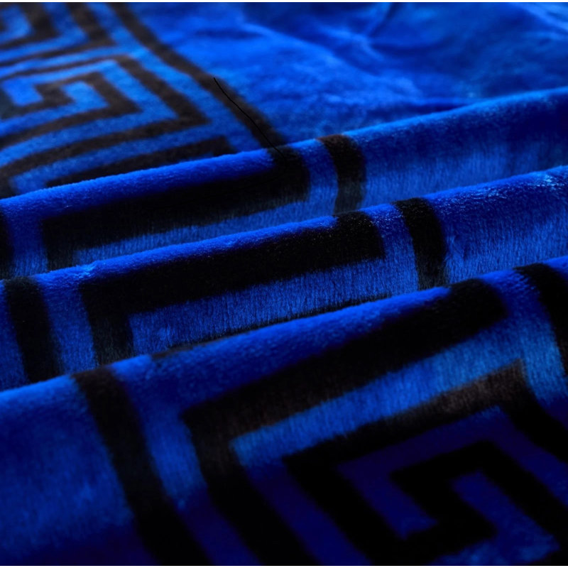 Flatweave Throw Blanket, Blue Geometric