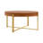 33.86"Modern Retro Splicing Round Coffee Table,Fir Wood Table Top With Gold Cross Legs Base(Same SKU:W757127348)-622885818