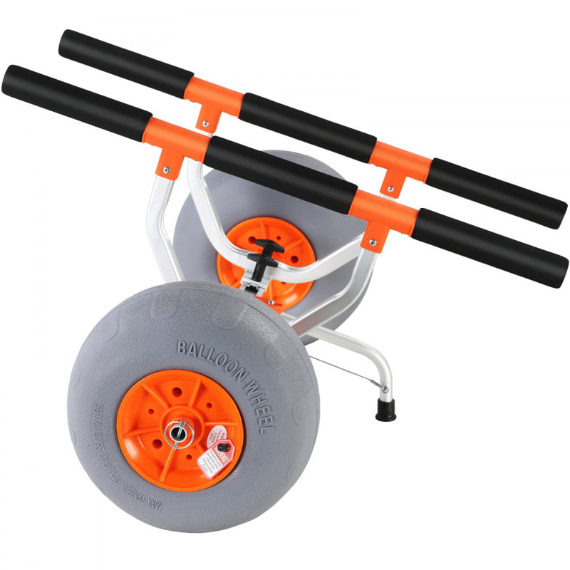 Chariot de kayak robuste, chariot de canot pliable avec pneus de 12 po, largeur réglable