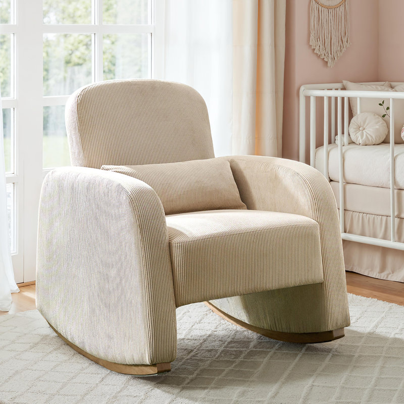 Chaise berçante moderne en polyester Rod, Beige
