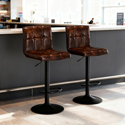 Tabouret de bar carré pivotant à hauteur réglable de 21 po Kyle
