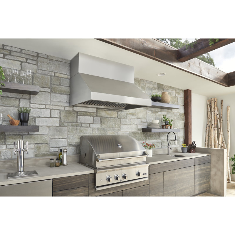 Hotte murale Zephyr Cypress 1200 CFM avec éclairage DEL en acier inoxydable, 48"