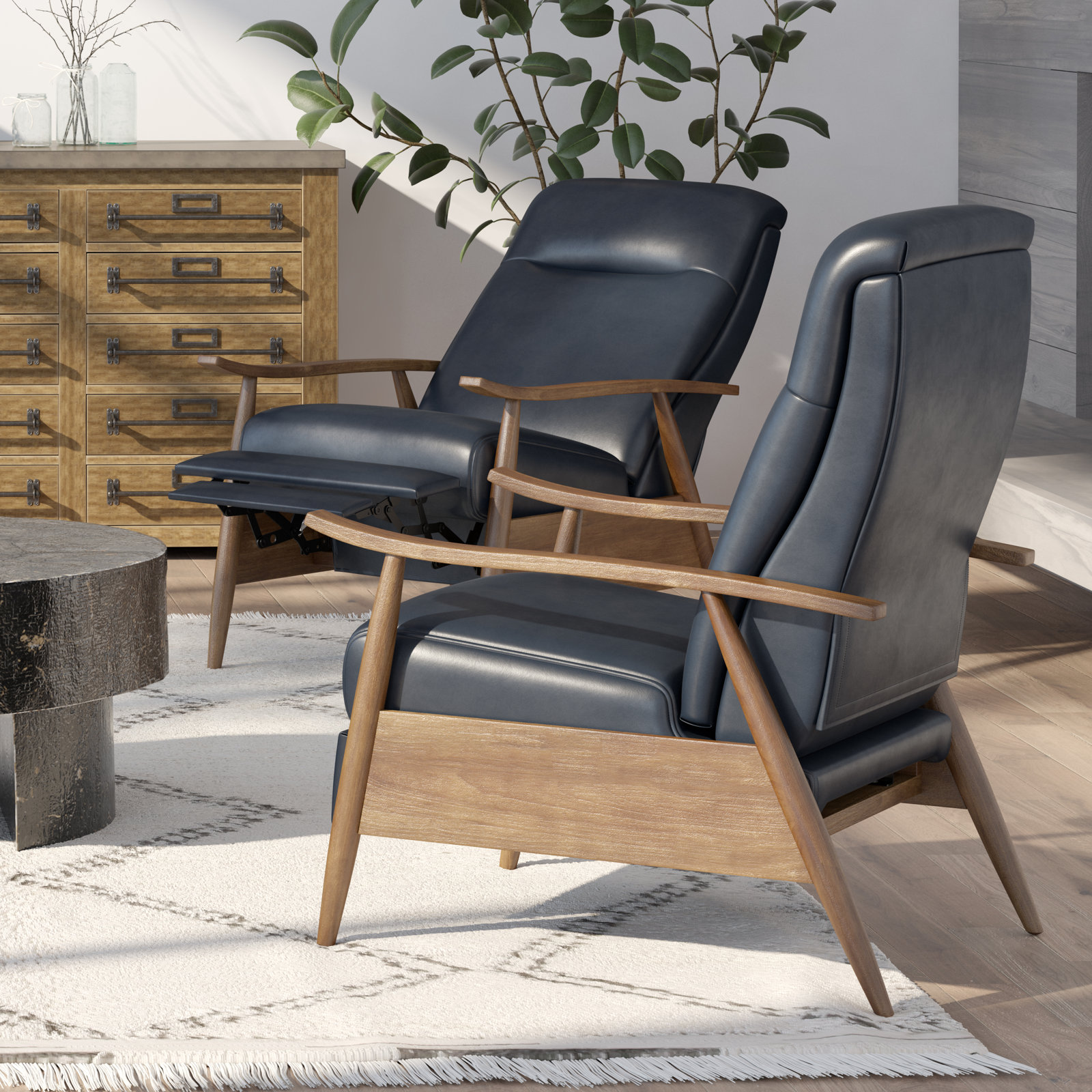 Imona 30" Manual Recliner, Blue