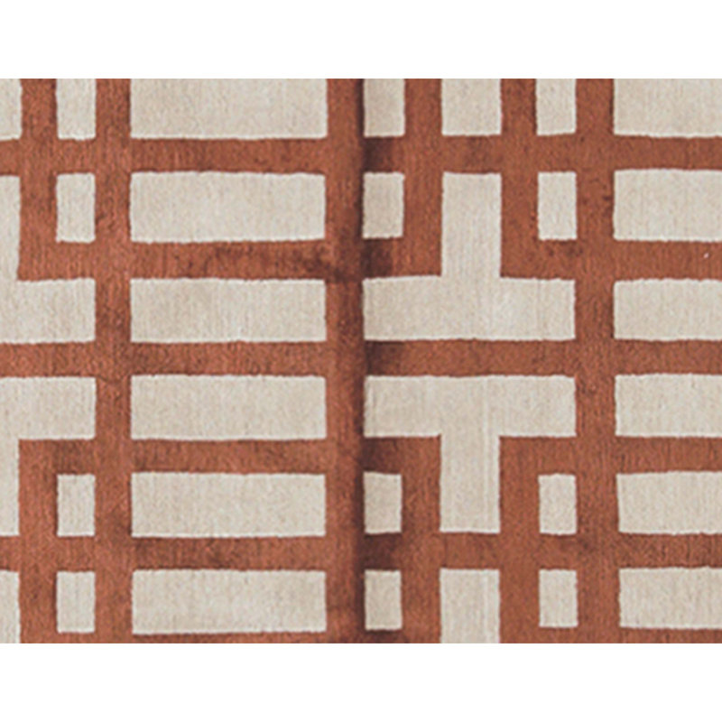 Hand Knotted Geometric Area Rug in Garnet