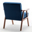 Chaise d'appoint en velours bleu avec structure en bois massif pour le salon, chaise de style Mid-Century moderne, velours, bleu, pièce, chambre à coucher, lecture à assemblage rapide