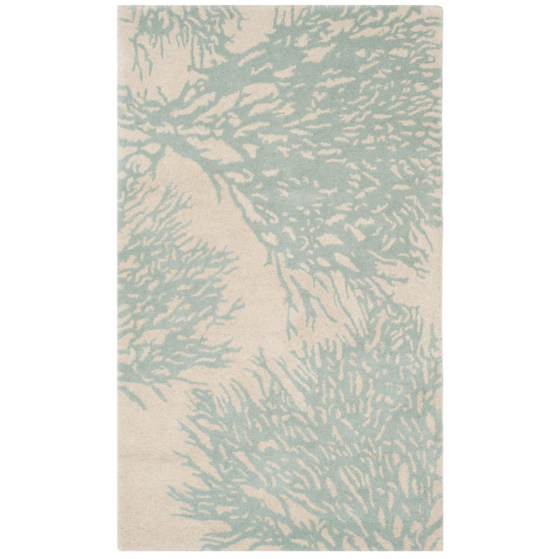 Wimborne Hand Tufted Wool Floral Rug, Rectangle 5' x 8'