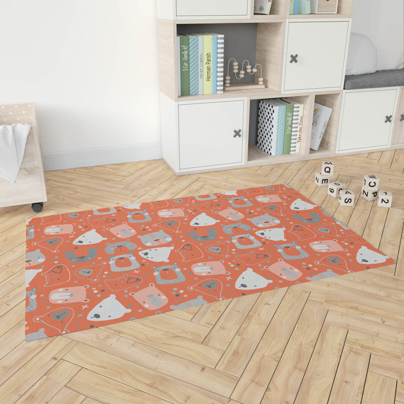 Bear Face Kids Play Mat, Rectangle 5' x 7'