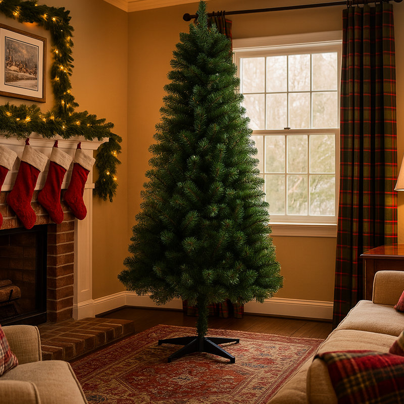 Arbre artificiel de 6 pi avec 490 pointes, support à 4 pieds, pour un décor de fête intérieur personnalisé dans un dortoir, installation manuelle classique, dortoir idéal pour Noël