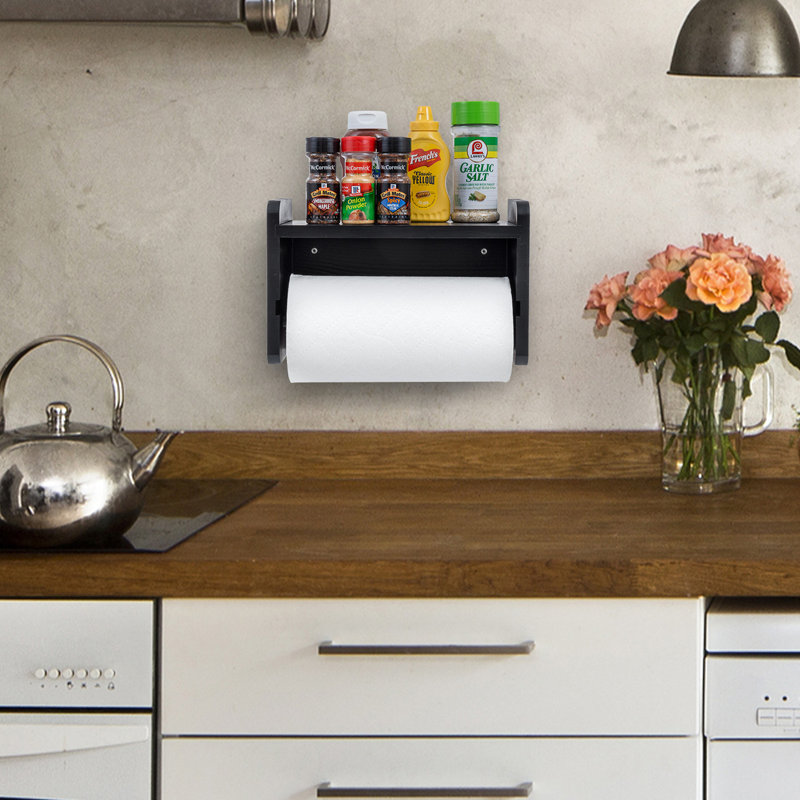 Solid Wood Wall Paper Towel Holder