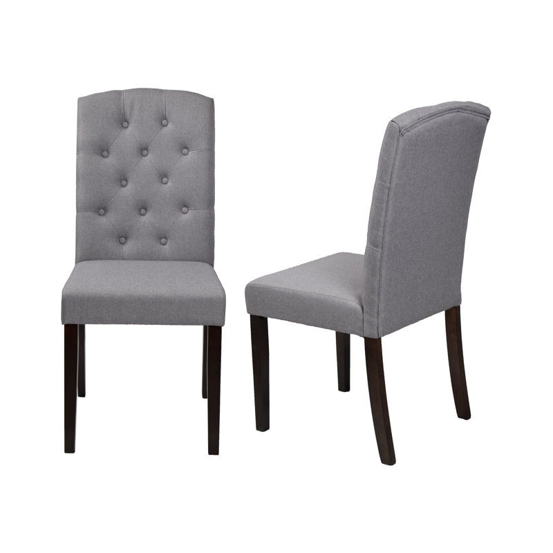 Chaise de salle à manger gris clair (ensemble de 2) Ingrid avec pieds espresso