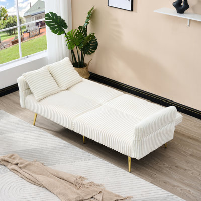 79" Corduroy Bed, Foldable Double With For Living Room & Compact Spaces, Comfortable Velvet, Framework 79 Inch Adjustable Limited Elegant Design
