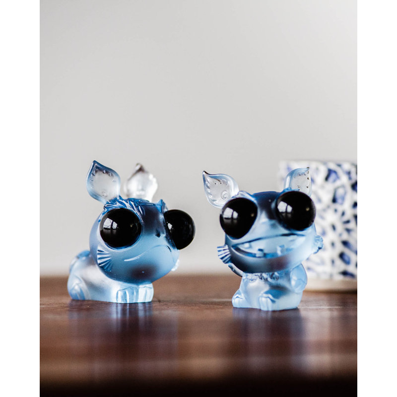 2 Piece Chinese Year of the Tiger Crystal Figurine Set