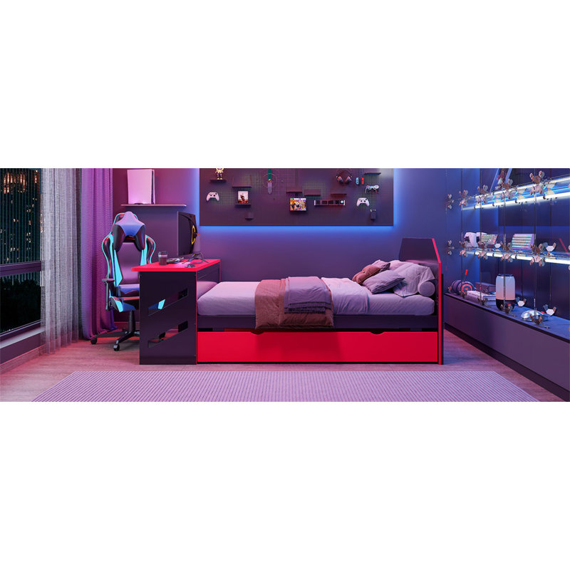 Wood Daybed With   Trundle, Red