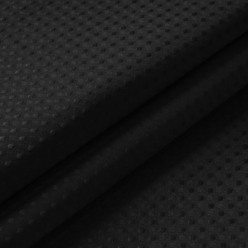 72 "X 72" - Rideau de douche luxueux en tissu texturé avec 12 crochets à billes en métal, Noir