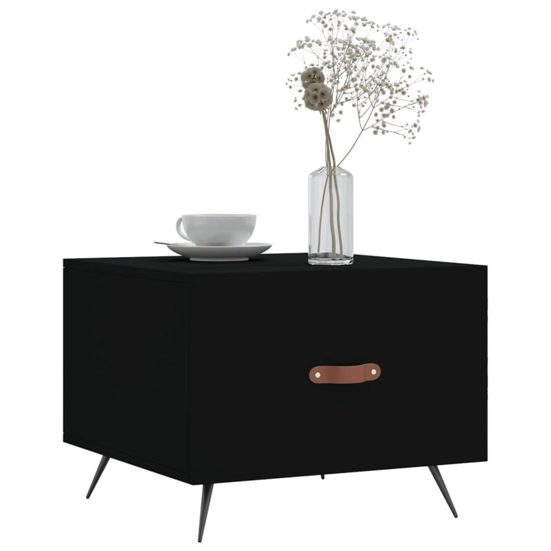 Four Leg Coffee Table with Storage, black