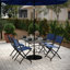 Table rectangulaire en verre trempé de 31,5 po x 55 po avec trou pour parasol Amlie