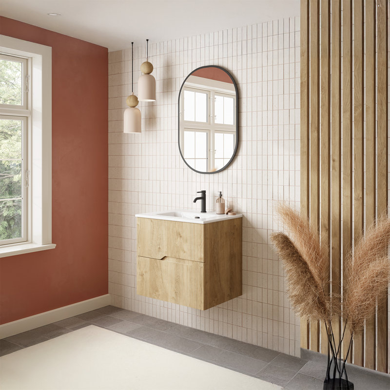 Tulipa Single Vanity, Natural Oak, 24"