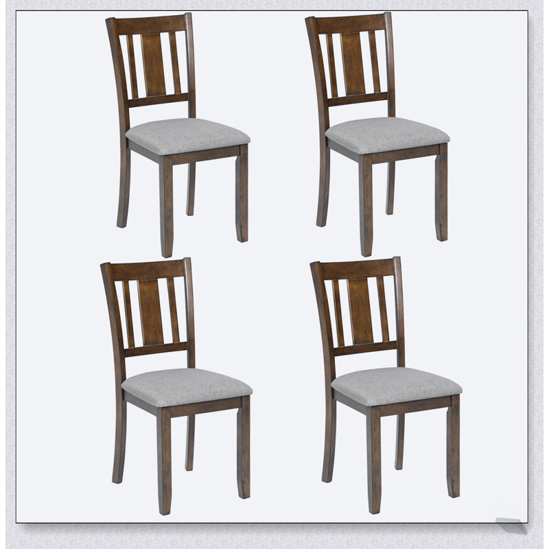 Ensemble de chaises de salle à manger élégantes pour 4 avec siège rembourré et structure en noyer durable, pour plus de confort et de style