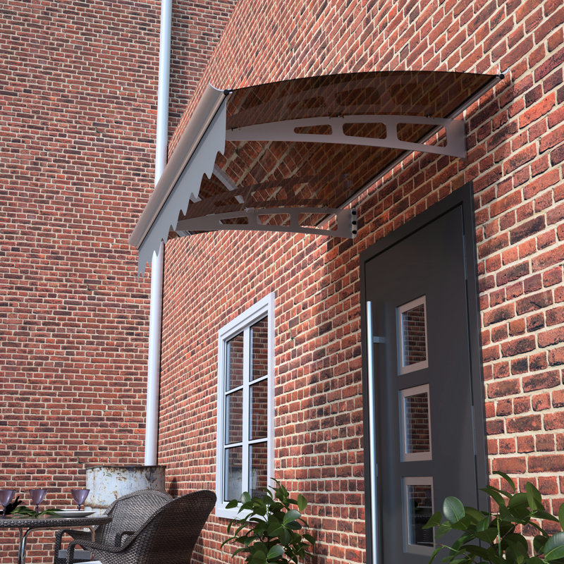 Auvent de porte 47 po x 34 po. Panneau en polycarbonate. . Chauffer. Jardin extérieur. Auvent brun foncé 47 po x 34 po - Rouille - Cantonnière de protection des yeux