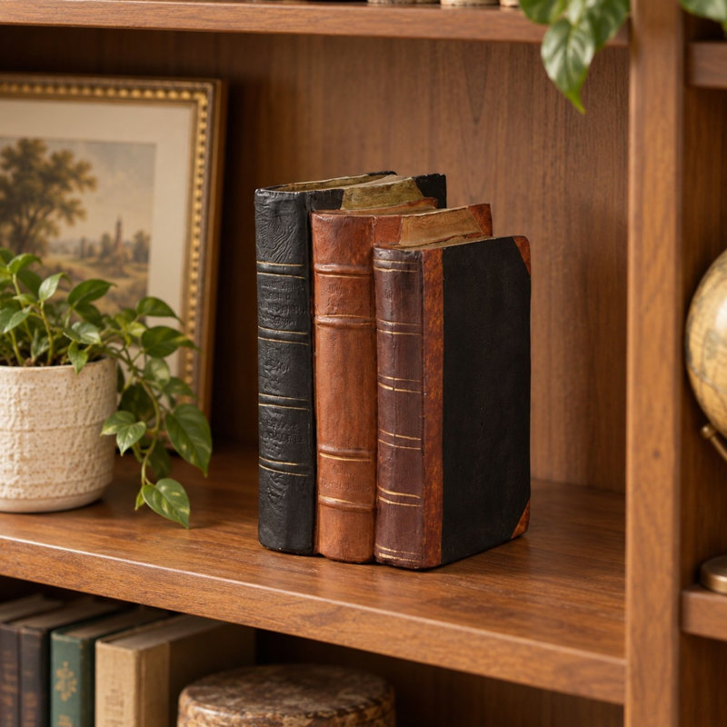 Pile de livres décoratives en résine rétro pour étagères, tables basses et foyers