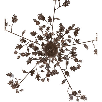 72" Wide Oak Leaf 15 Light Chandelier