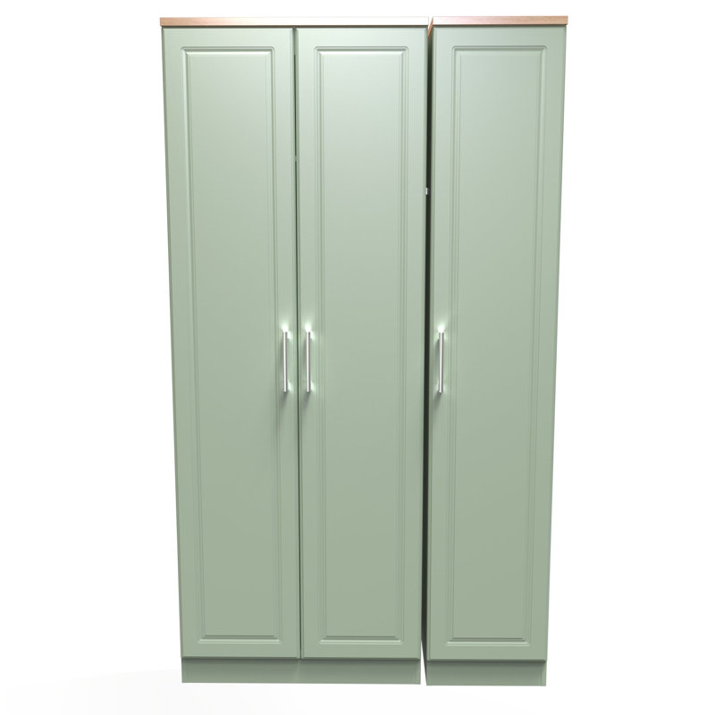 Aalysia 3 Door Wardrobe, Reed Green/Bardolino Oak