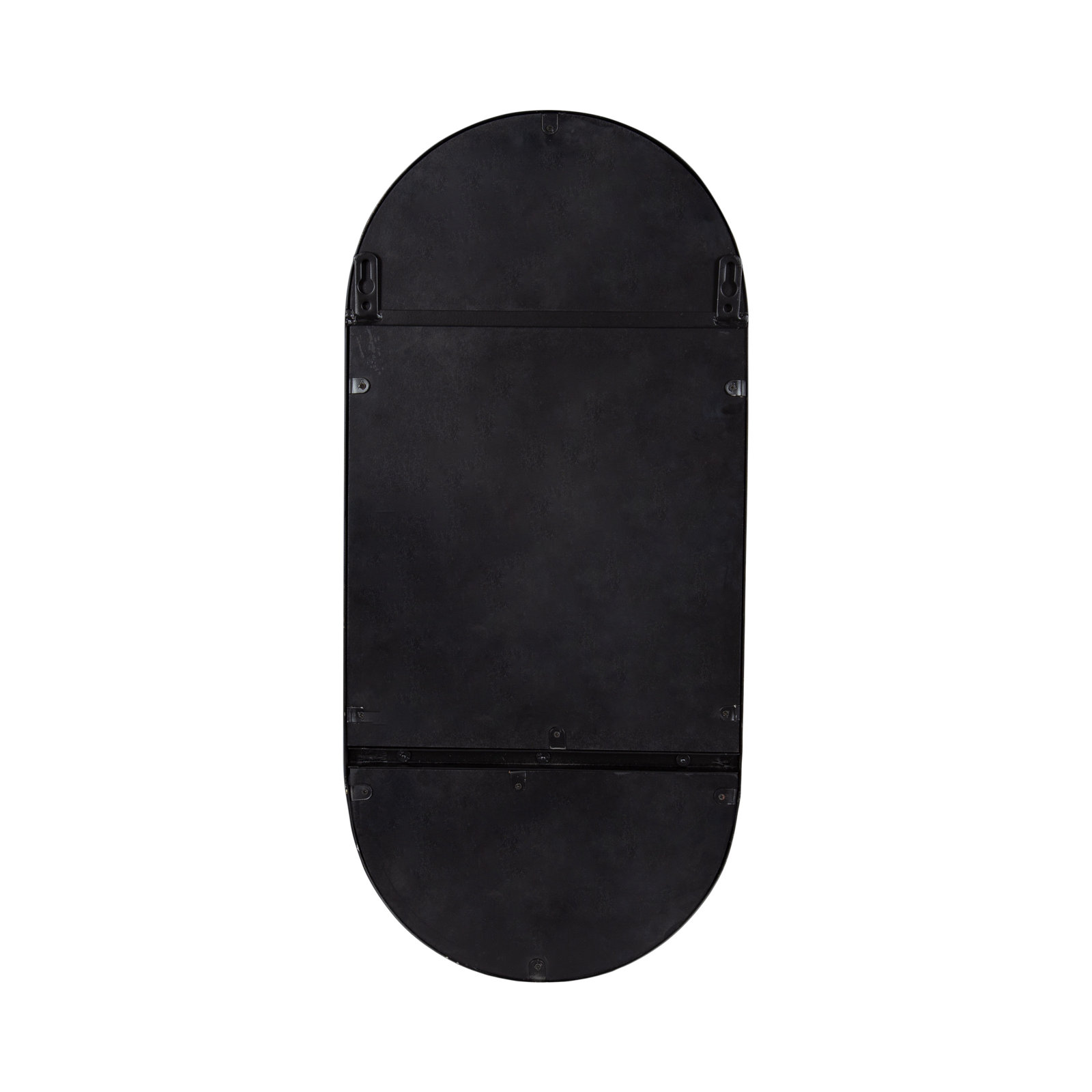 Lumi Metal Flat Mirror with Shelves, 24.25" H x 11 W, Black