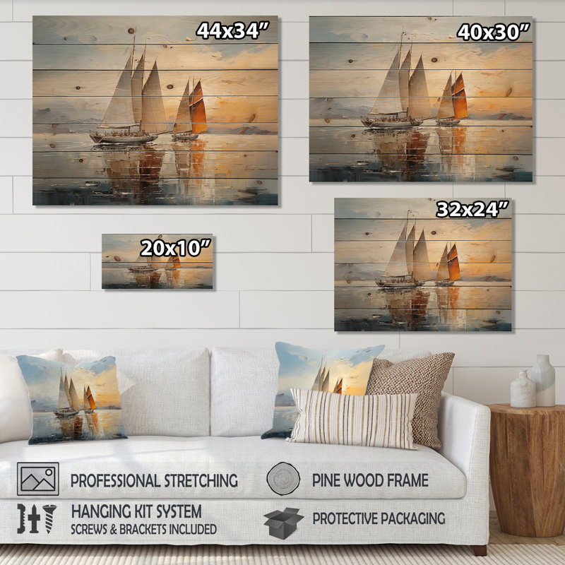 Towslee " Minimalism Sailboat Rhythms III ", 10" H x 20" W x 0.78" D