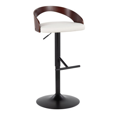 Tabouret de bar contemporain réglable avec pivotant 17,5 x 19 x 39 en similicuir 2 pièces noir