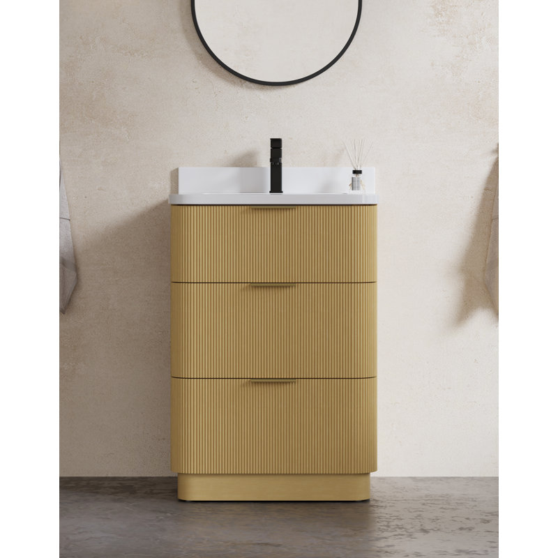 Ensemble de meuble-lavabo moderne 24 po avec évier encastré et dosseret Maxbano, 24"