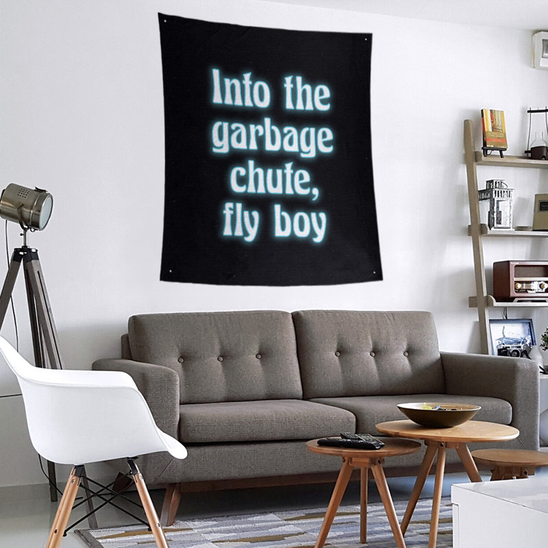 Tapisserie citation d’humour space en polyester, H 104 po x l 88 po