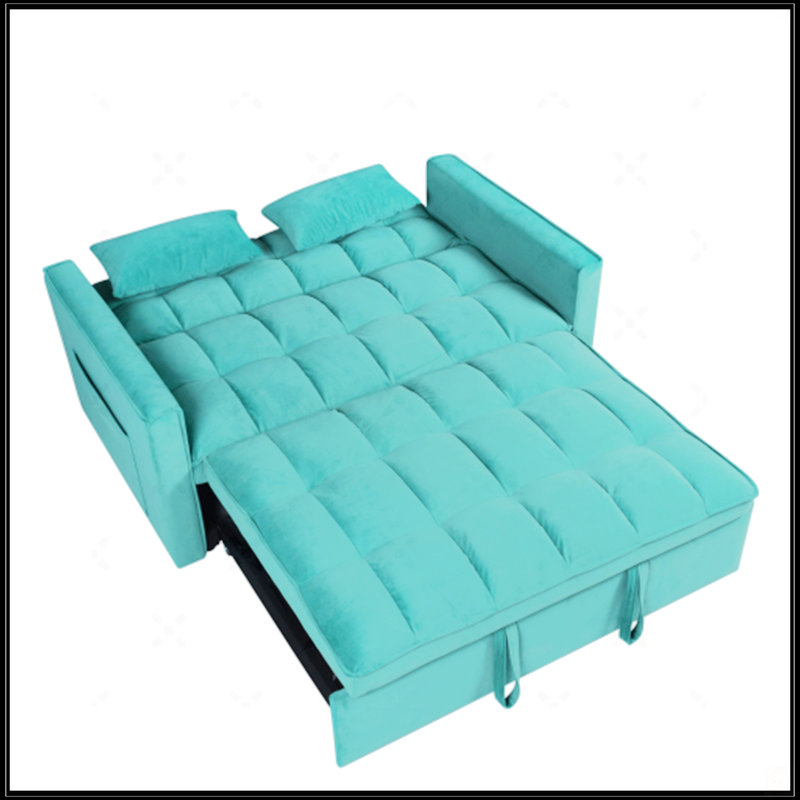 Canapé moderne en velours bleu 55 pouces