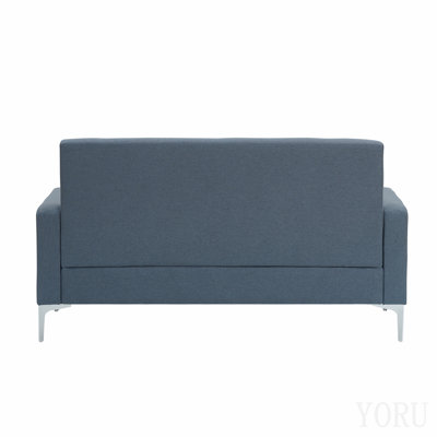 Canapé double de 57 pouces avec rangement, canapé pratique pour le salon, bureau à domicile, gris