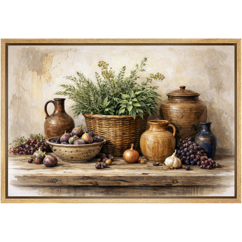 «Rustic Harvest Artwork Farmhouse Kitchen», reproduction d'art sur toile encadrée, Cadre naturel
