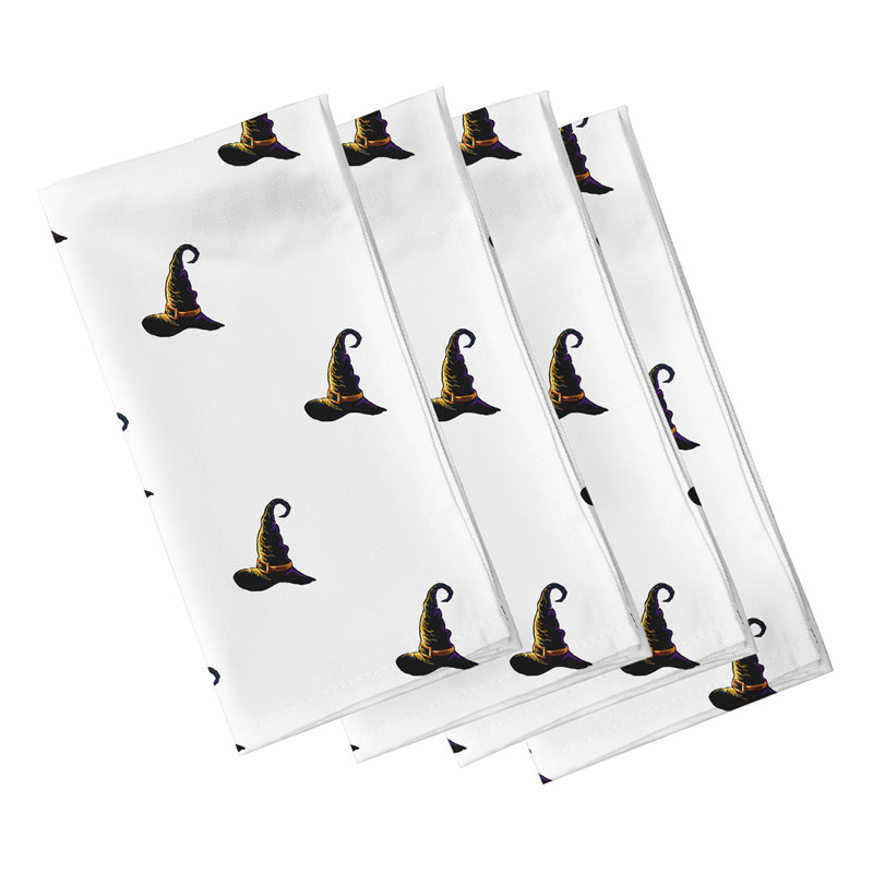 Ensemble de serviettes 4 pièces Witches Brew, L 18 po x L 18 po, Blanc