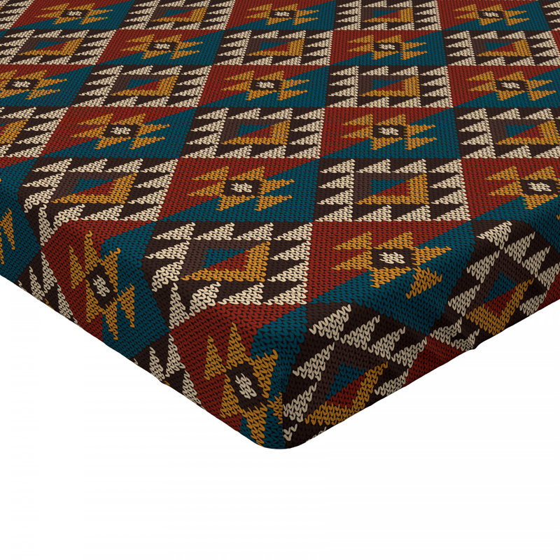 Microfiber Geometric Fitted Sheet, Full Fitted Sheet