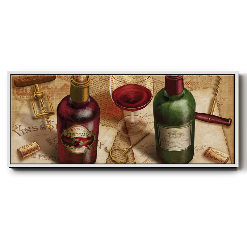 Wine Pairing- Framed Canvas, 24" H x 60" W