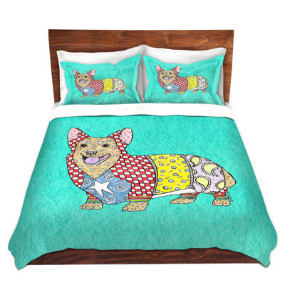 Ensemble de housse de couette corgi dog