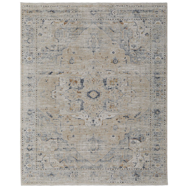 Rectangle Maximiano Oriental Machine Woven Polyester Area Rug, Rectangle 7'10" x 10'3"