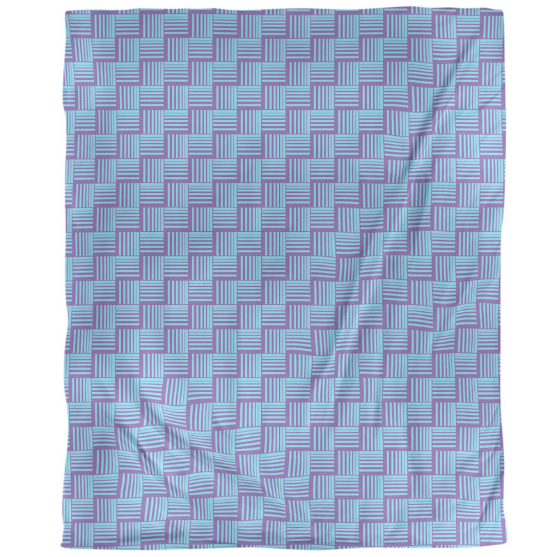 Housse de couette simple à rayures baskettressées, Housse de couette simple TG, Mauve/bleu sarcelle, Polyester brossé