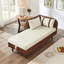 Canapé de rangement 65 po en polyuréthane brun et velours beige-320422703-320422700
