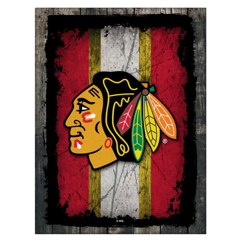 Art sur toile NHL Logo, Blackhawks de Chicago, H 32 po x l 24 po x P 1 po