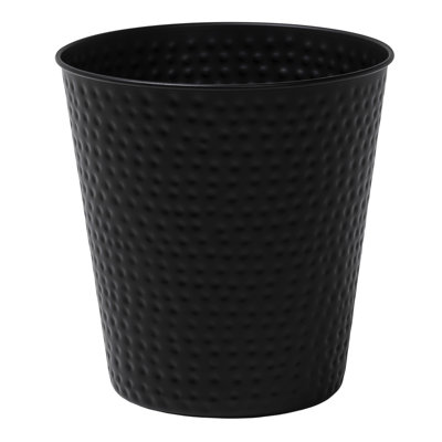 Axel Modern Minimalist Hammered Steel 2-Gallon Wastebasket