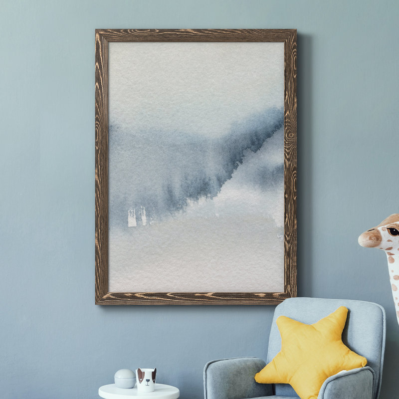 «Summer Rain II», peinture sur toile encadrée, H 44 po x l 31 po x P 1 po, Encadré de bois de noyer
