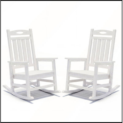 Ensemble de 2 chaises berçantes surdimensionnées en PEHD pour patio, porche et jardin