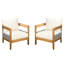2 chaises d'extérieur - coussins moelleux en bois et corde tissés pour la détente 2 chaises amovibles faciles d'entretien et de nettoyage